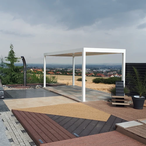 Bílá bioklimatická pergola Artosi samostojná- Isotra 2